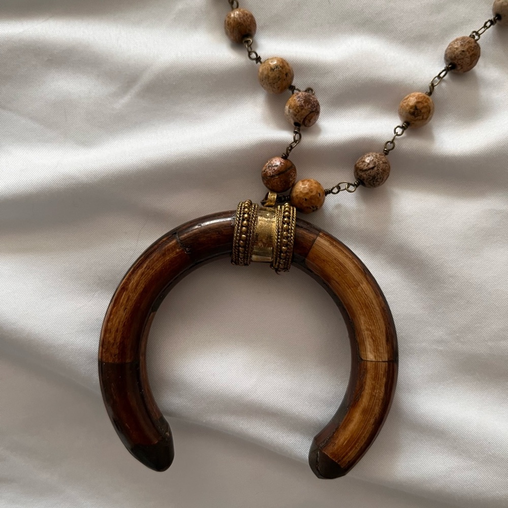 Horn long necklace